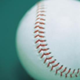 close up view of a baseball
