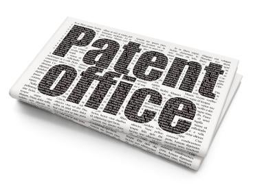 patent office announcement on newspaper