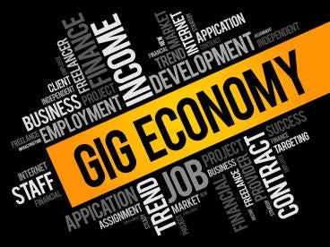 jobs in the gig economy filled by independent contractors