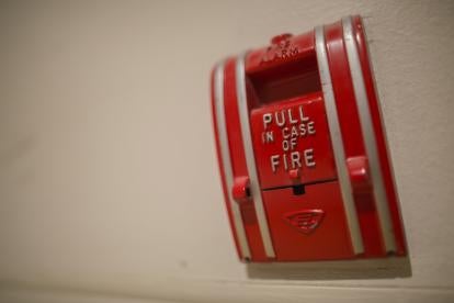 Fire alarm box used to alert the public in case of pipeline fires