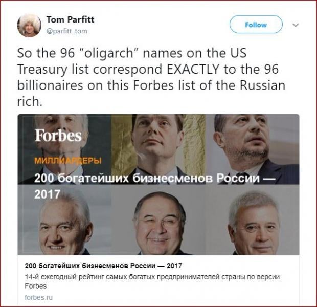 Parfitt Tweet Russians added to list all from Forbes
