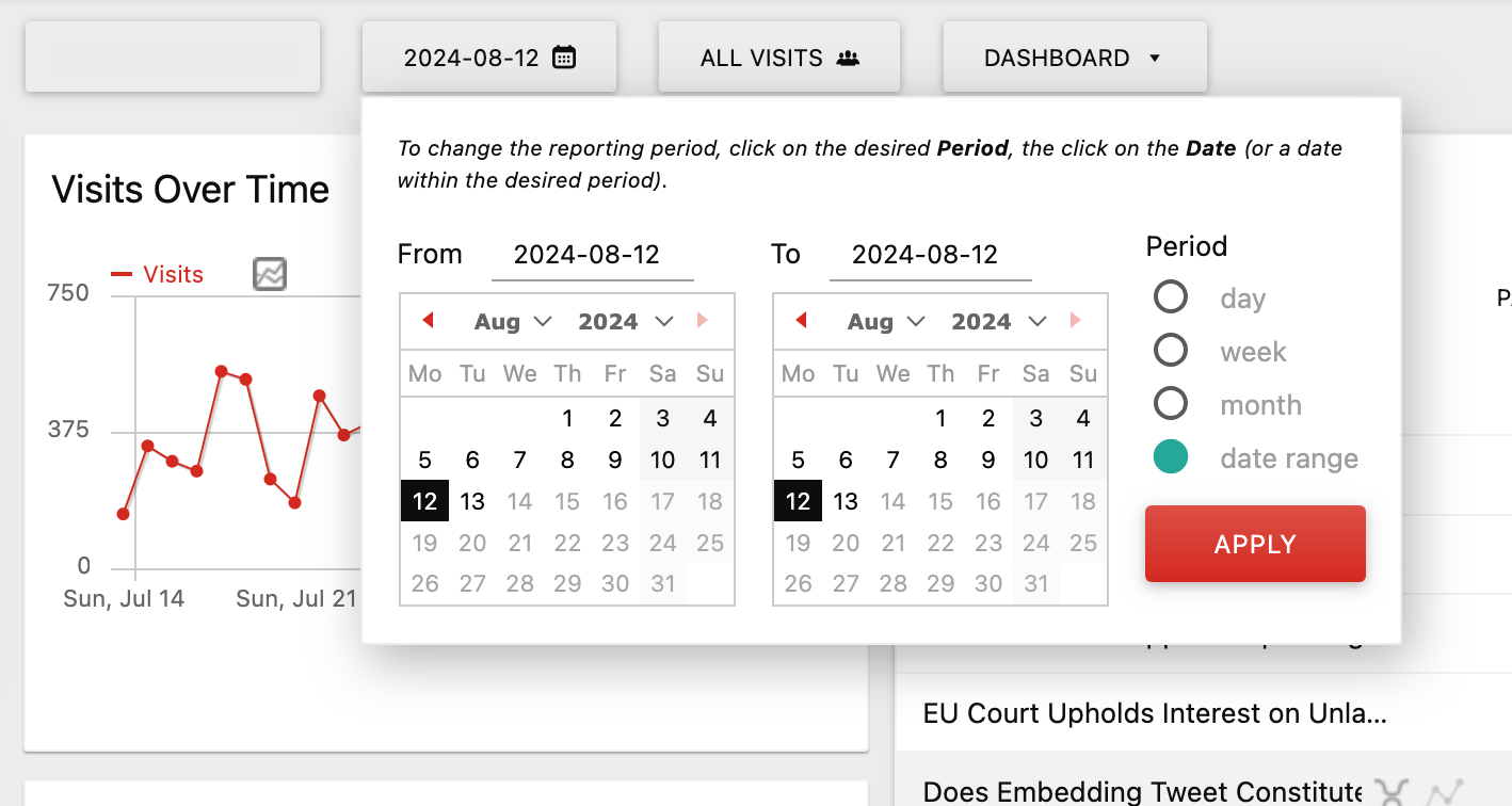 NLR Analytics Date Range