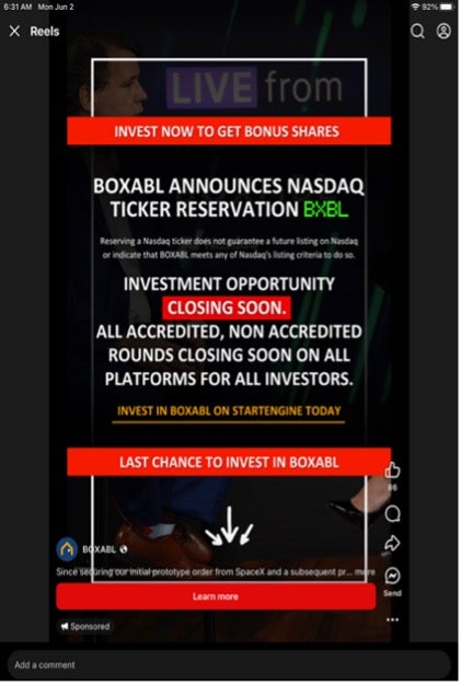 Boxabl, Inc. NASDAQ ad