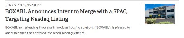 Boxabl Merges with SPAC