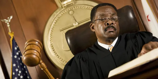 judge wielding a gavel in Delaware