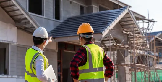 Construction workers in a desin-build project in North Carolina