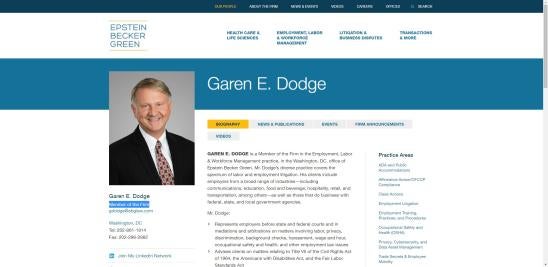 Garen E. Dodge, Labor Employment Attorney, Jackson Lewis Law firm 
