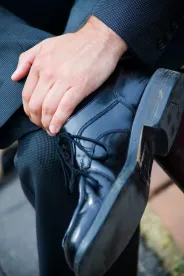 Businessman wearing suit shoe