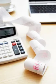calculator receipt on desk