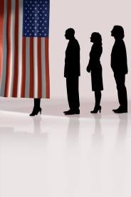 Voting, elections 2012, American flag