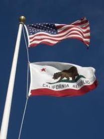 American Flag and California Flag