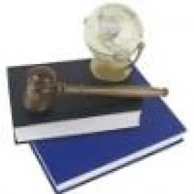 Gavel on books and globe