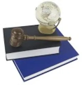 gavel, books, globe