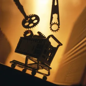 gears, shopping cart