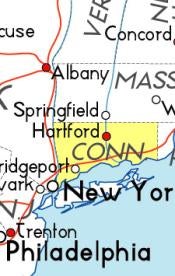 Connecticut on a Map