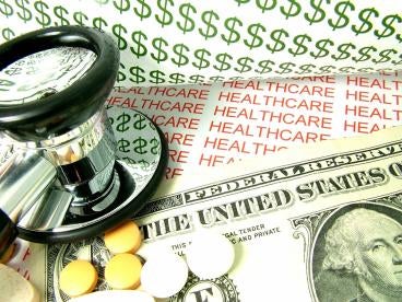 US Currency, stethoscope, pills, Healthcare expenditures
