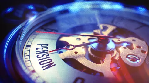 Pension on clock