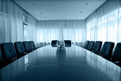Empty Boardroom because Everyone left after California's Board Equity Law