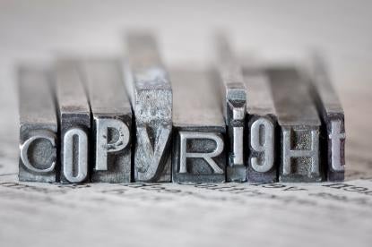 copyright law in metal letters as strong as the laws themselves