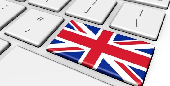 Union jack on keyboard 