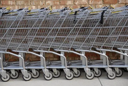 shopping carts outside of a place with super jacked-up prices