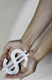Dollar sign in hand 
