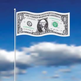 Dollar Waving in the air