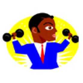 Businessman Lifting Weights