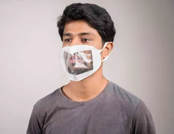 Man in clear Mask 