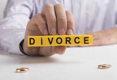 Divorce with wedding rings 