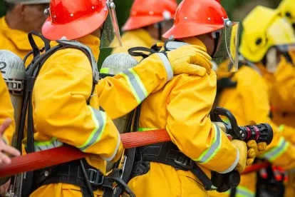 Fire Fighters working together