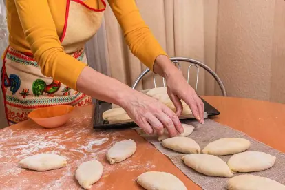 Woman Baking in a Kitchen