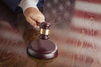 litigation judge and gavel in the USA