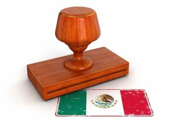 Mexico Stamp with Mexican Flag
