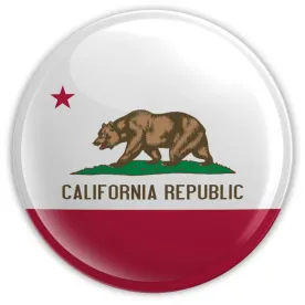 California, Flag, Button
