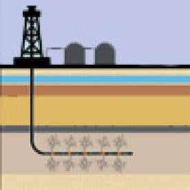 geological illustration depicting fracking process