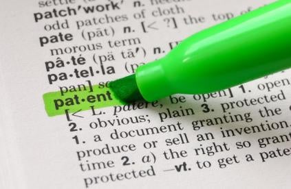 dictionary definition of patent
