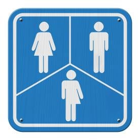 trans bathroom  sign, gender discrimination