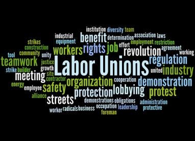 labor unions, word cloud, dark