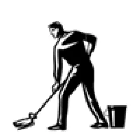 Janitor with Mop and Bucket
