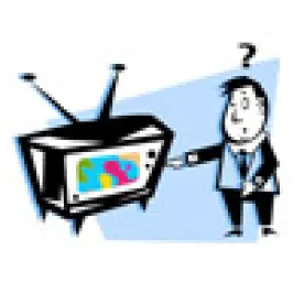 Man Confused Looking at Television