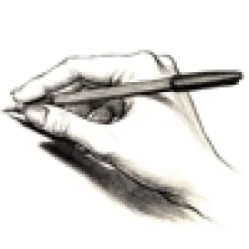 Sketch of a Hand Drawing with Pen