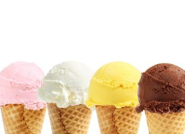 ice, cream, cones, white background