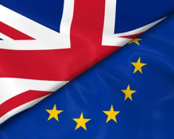 uk and eu flags, brexit, insolvency