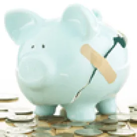 broken piggy bank, bank suffering loss, RICO