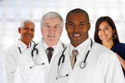 Diverse group of male and female doctors and healthcare providers