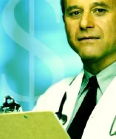 Doctor Physician with Money Differentiate Between Consultation and Pre-Procedure Encounter