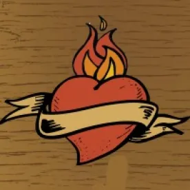 hearrt with flame and heartburn