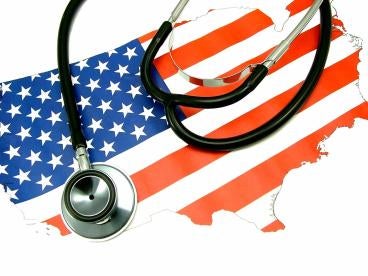 stethoscope, American flag, healthcare tax