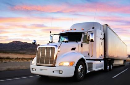 truck driving through California with an independent contractor at the wheel
